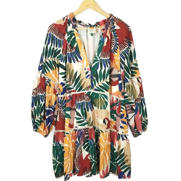 Farm Rio Off White Macaw Mini Dress NWOT - Picture 5 of 16